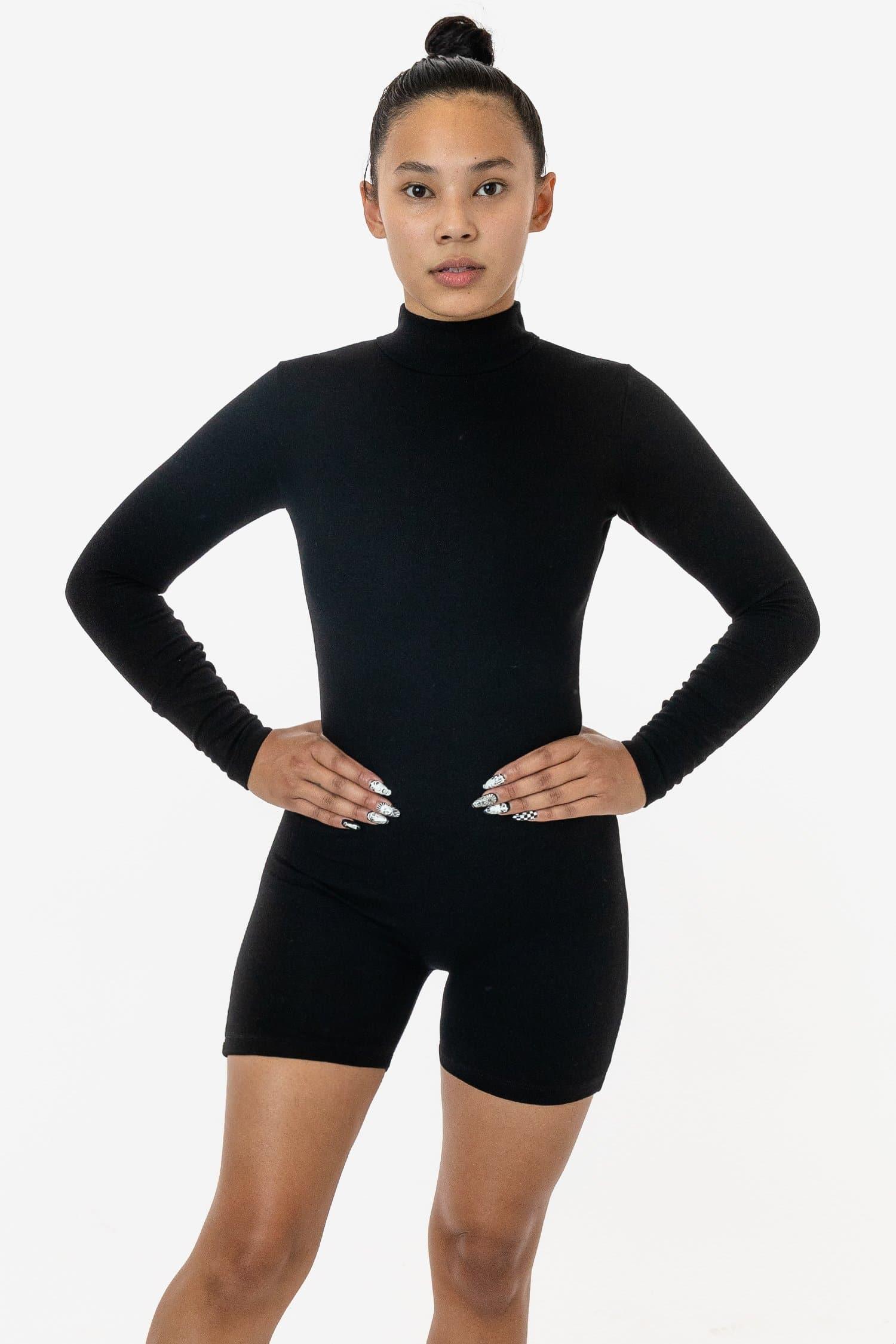 PON422 - Long Sleeve Ponte Mock Neck Biketard