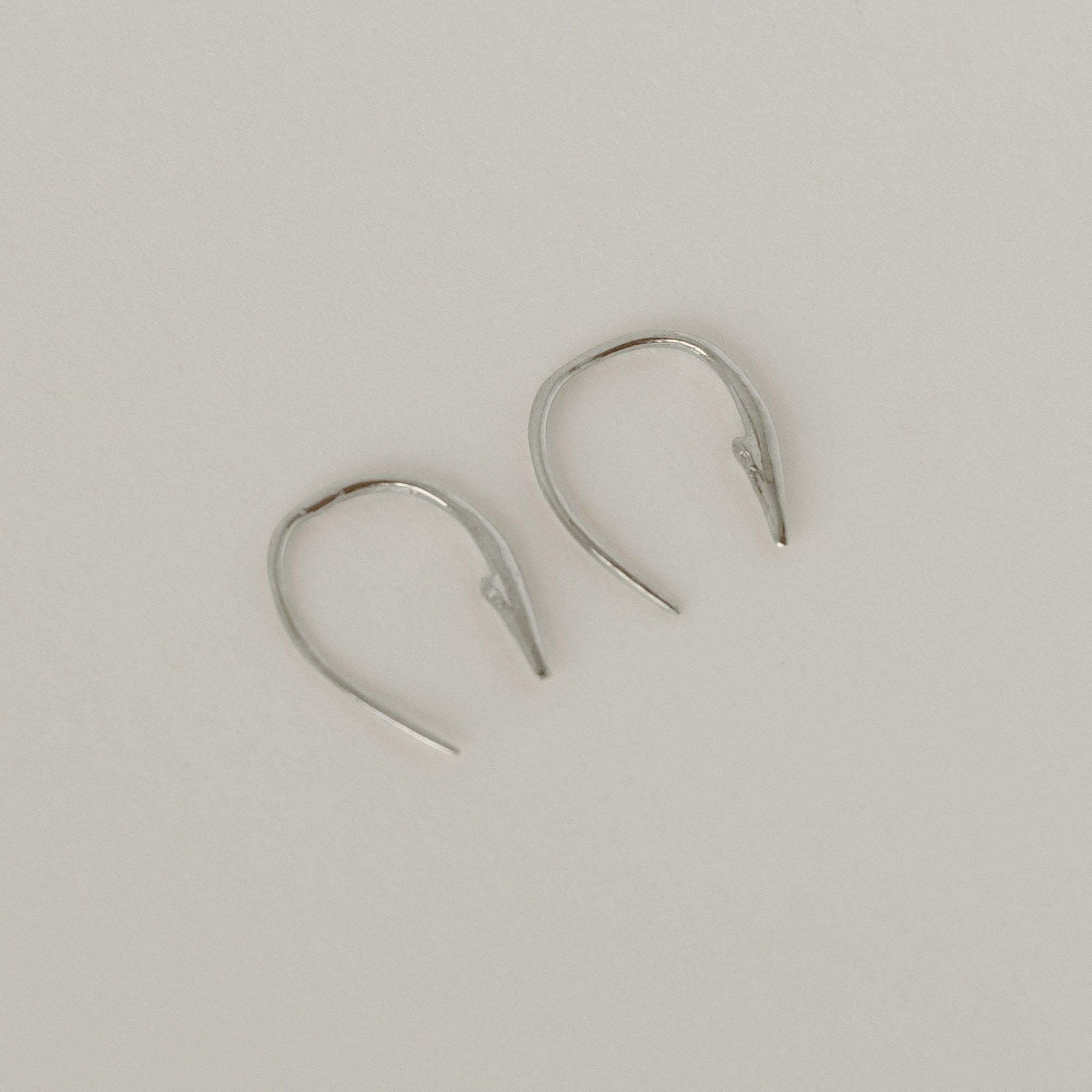 Small Hook Poke Earrings - Sterling Silver